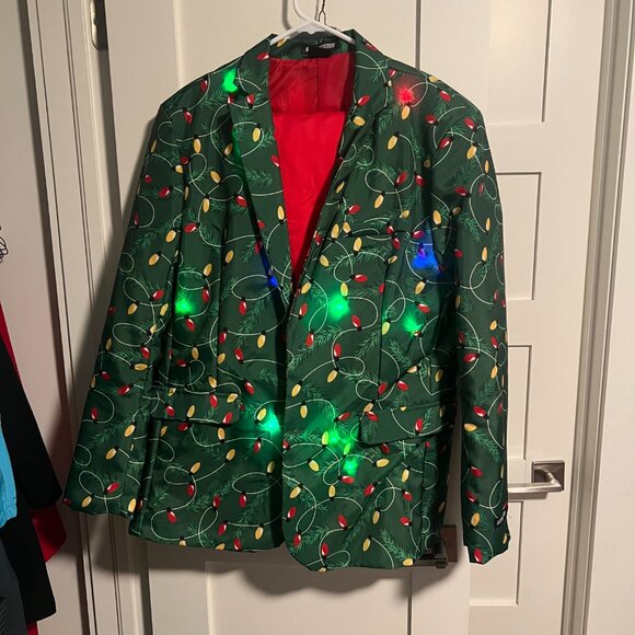 Light up holiday blazer and holiday pants - size Large (42-44) - Picture 3 of 11
